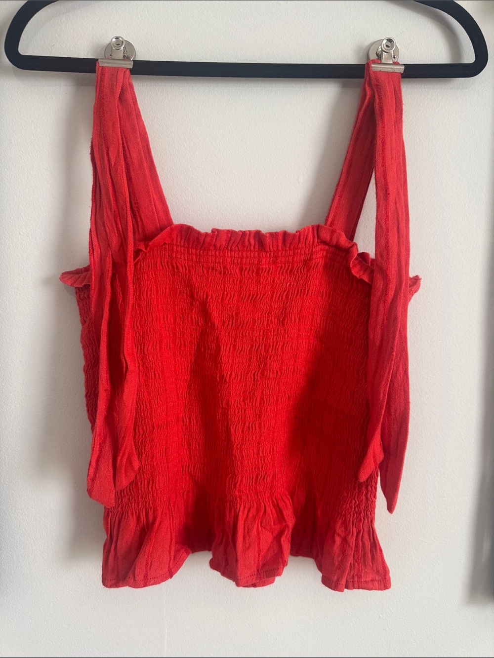 Billabong Red Smocked Tie-Strap Camisole